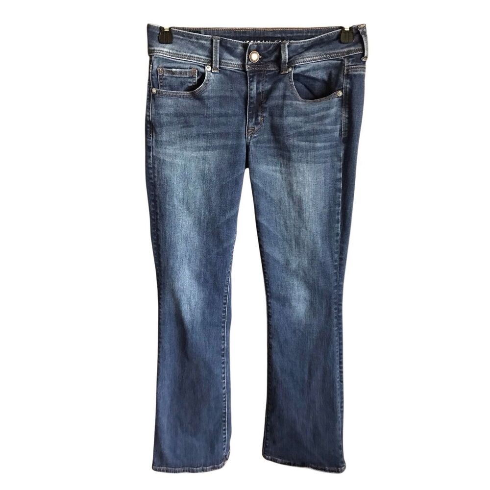 American Eagle size 8 Long (tall) kick boot jeans 8” rise